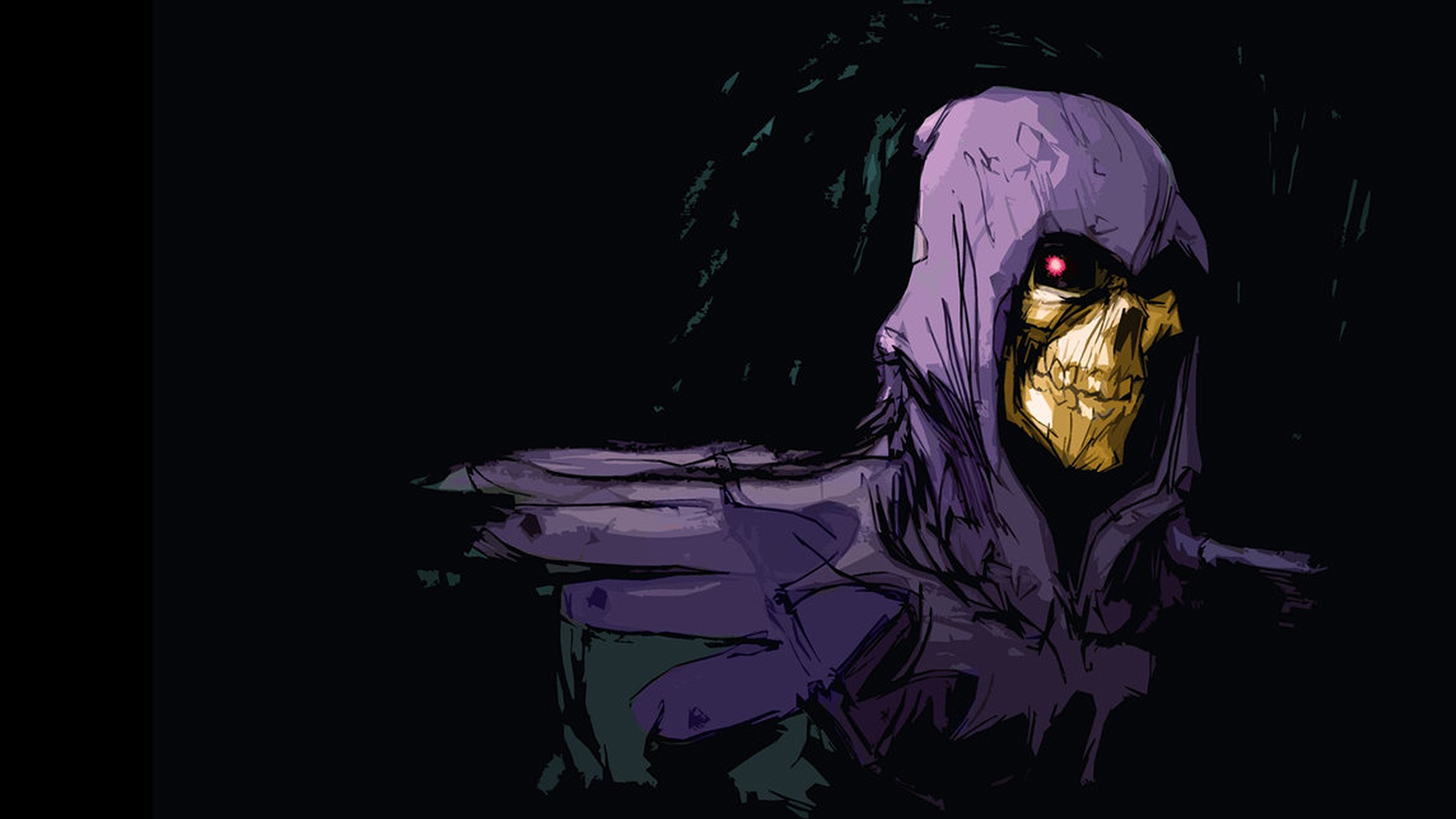 Skeletor Fan Art Black Background Masters Of The