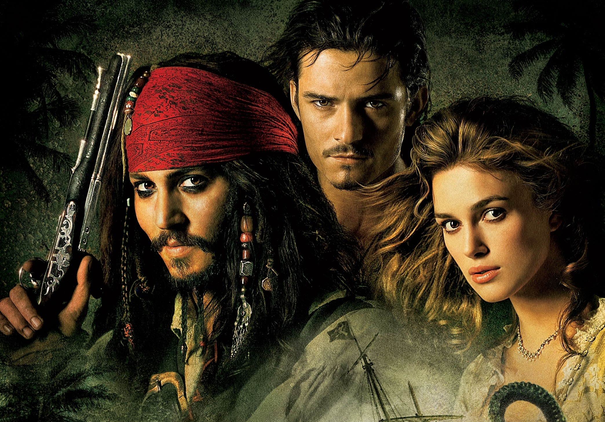 Black Pearl Johnny Depp Orlando Bloom Wallpaper