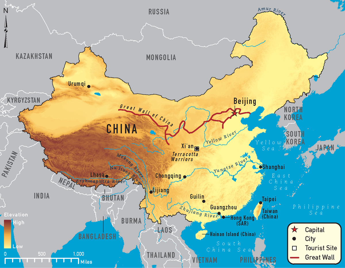 China Rivers Map Important In