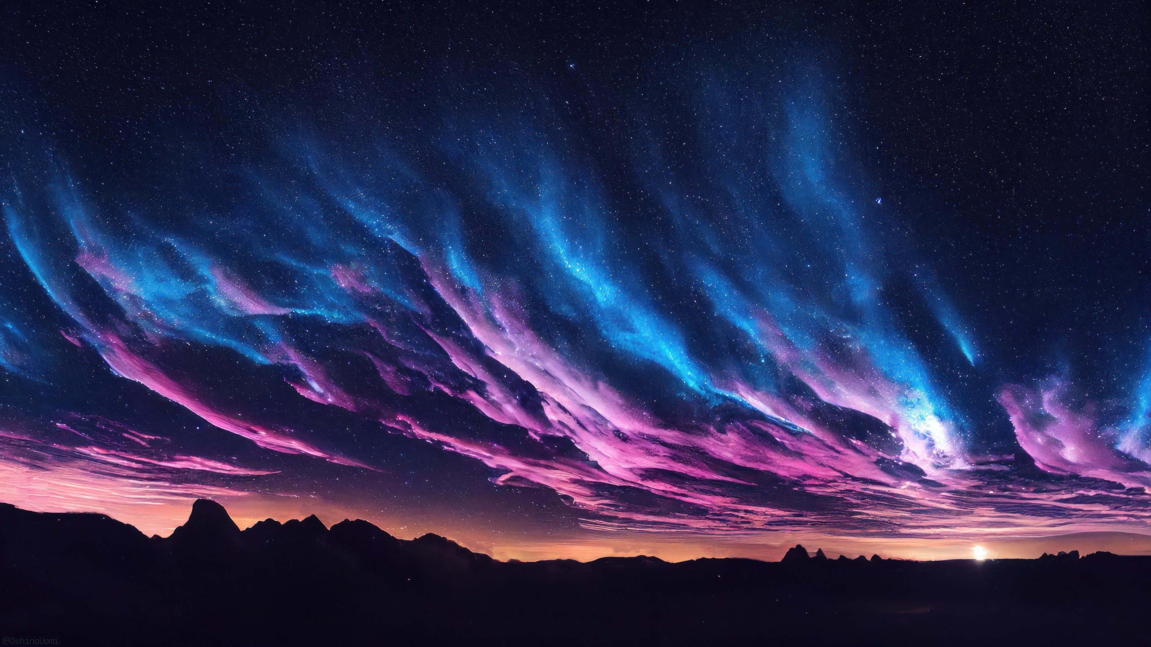 Beautiful Night Sky Sunset Scenery 4k Wallpaper iPhone HD Phone 5630i