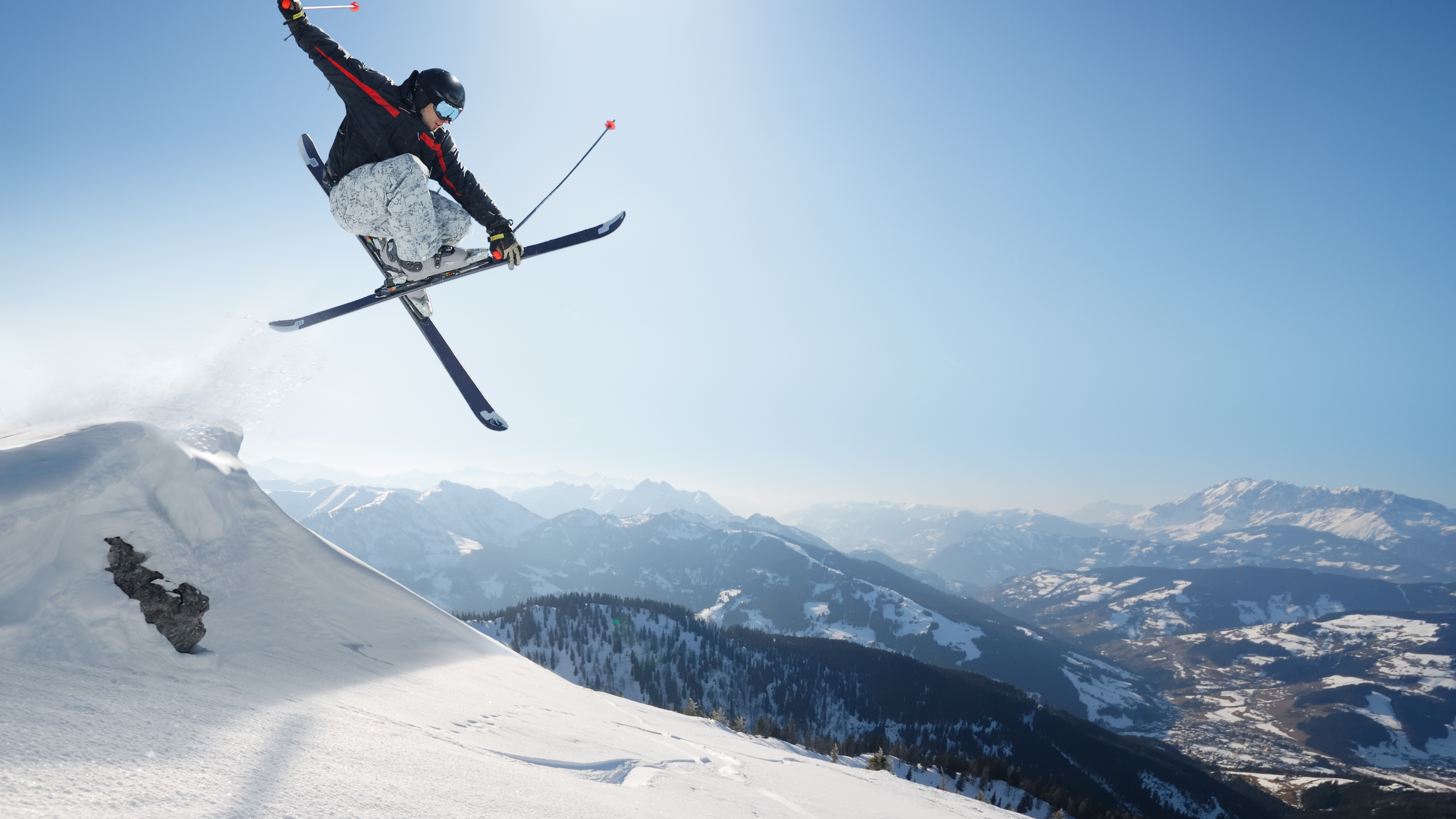 Mountain Landscape Winter Skiing Sports 4k Ultra HD Wallpaper