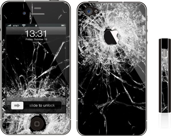 Crushed Glass Front Back Sides Protective Pvc Decal Stickers And