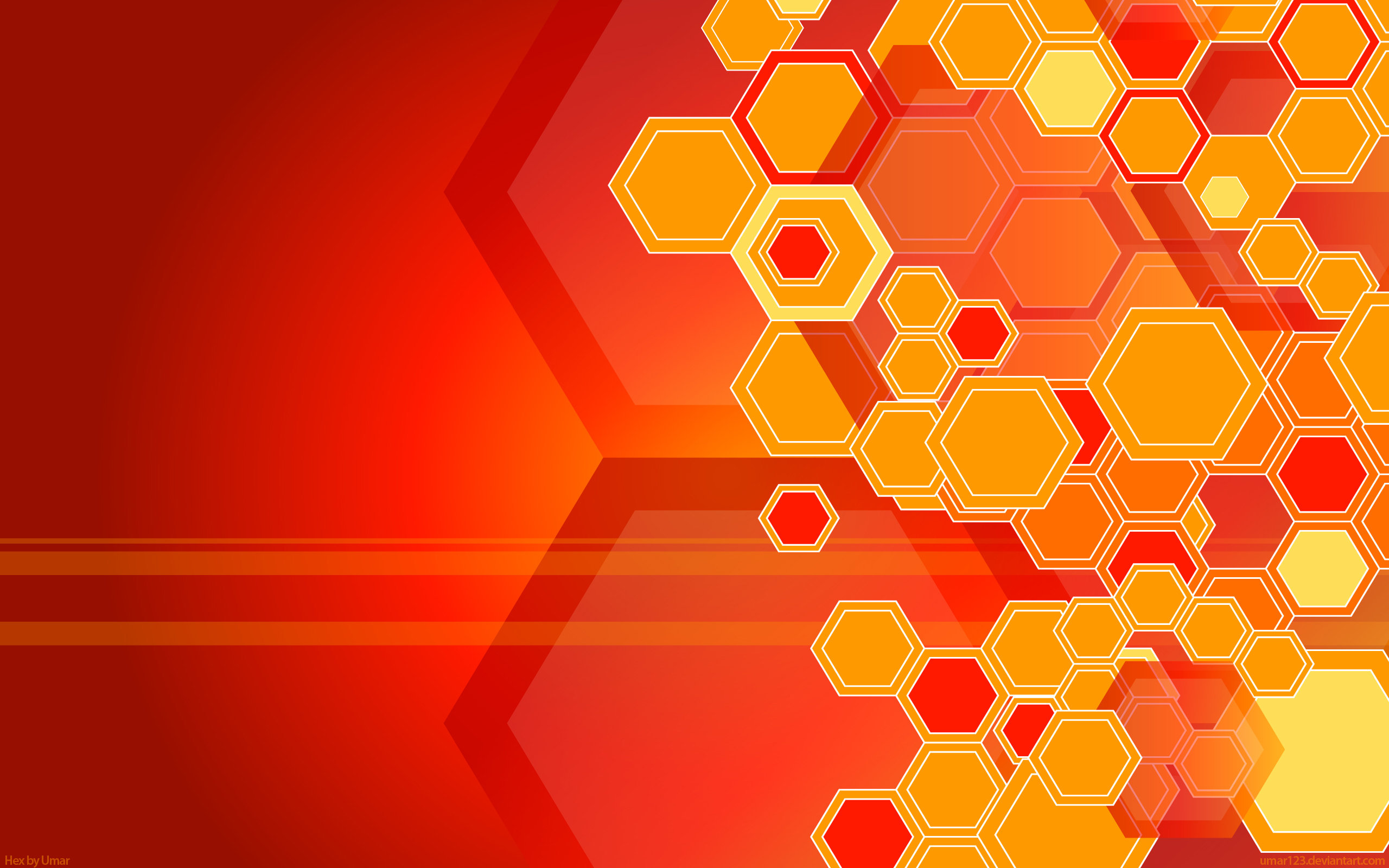 Abstract orange wallpaper with honeycomb pattern