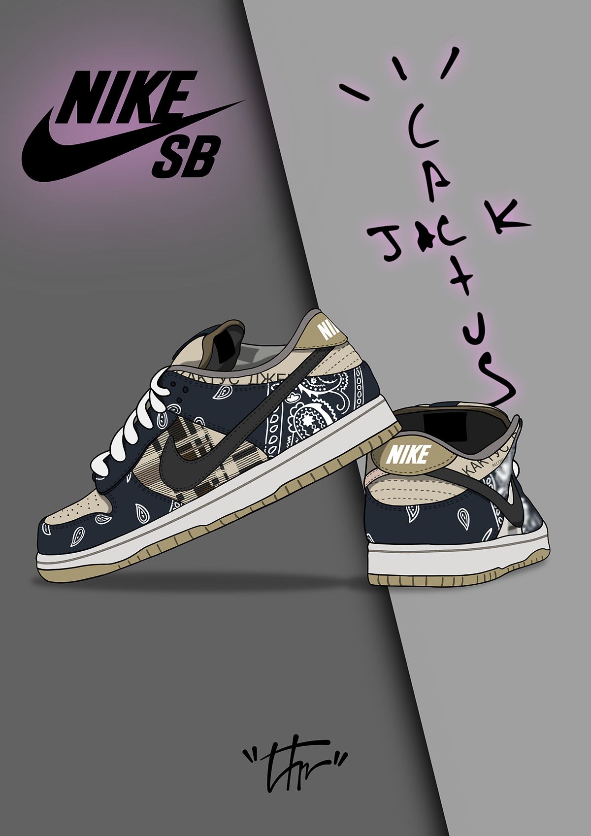 Nike Sb Dunk Low Travis Scott On Shoes Wallpaper