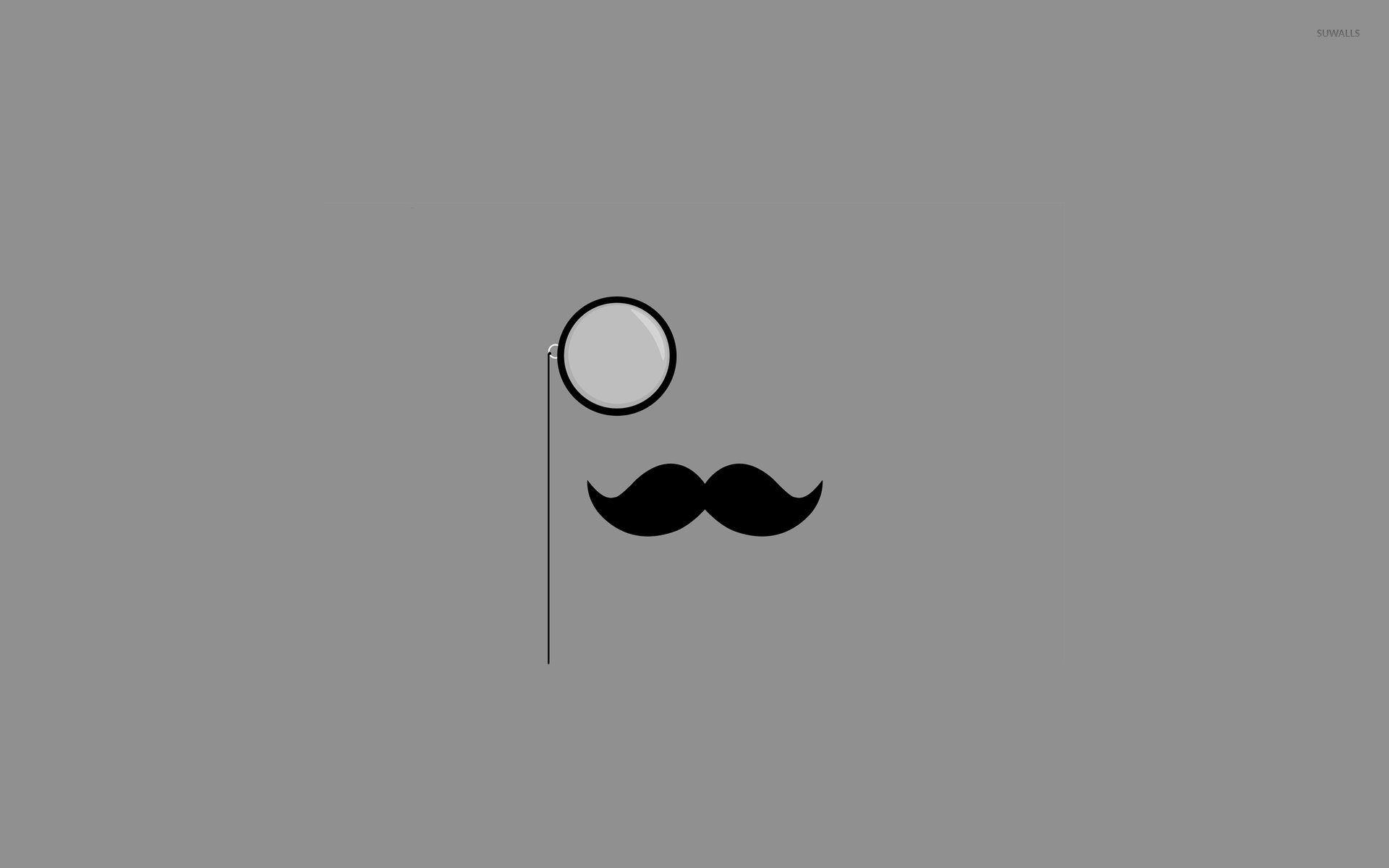 Monocle Mustache Wallpaper Minimalistic