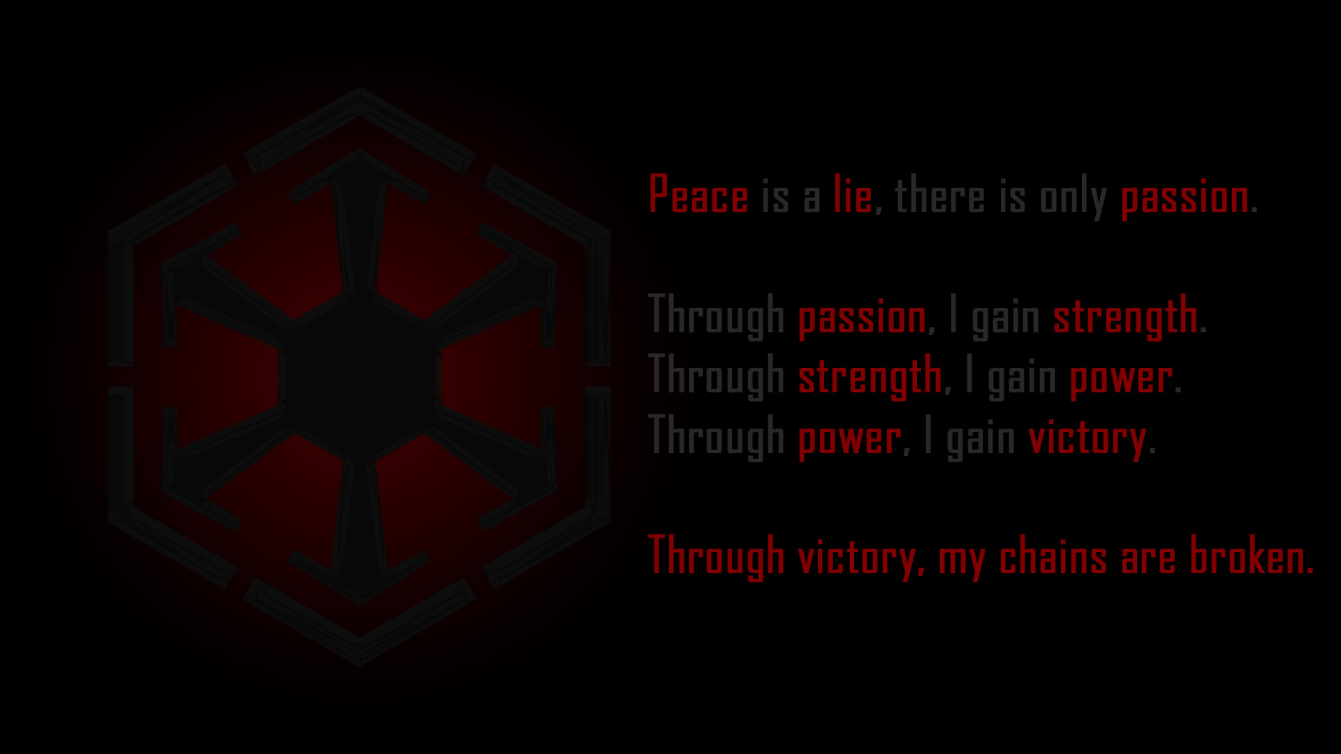 Star Wars Wallpapers with Sith Code The Art Mad Wallpapers 1920x1080