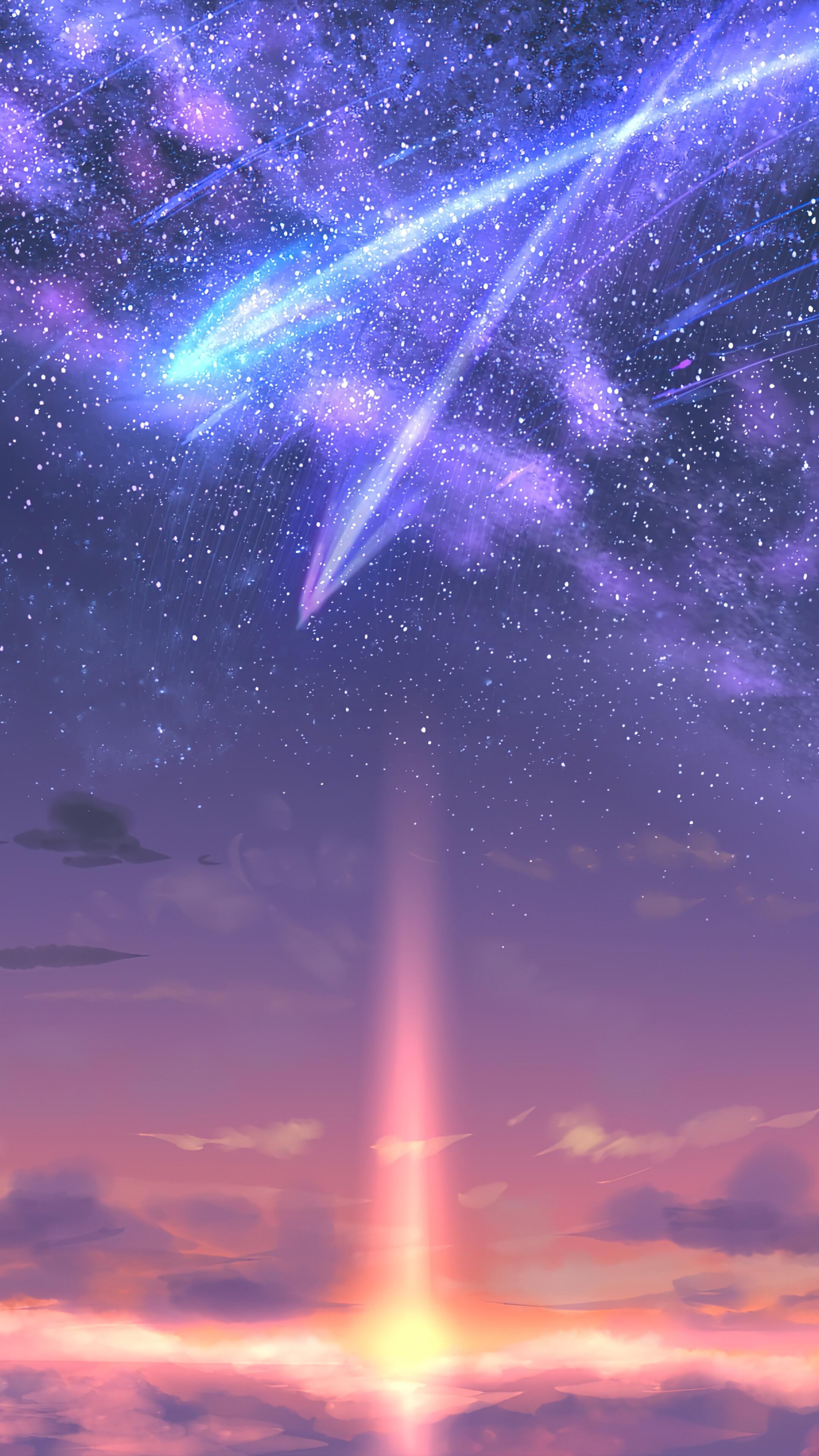 Sunset Sky Comet Anime Art 4K Wallpaper iPhone HD Phone 6160f