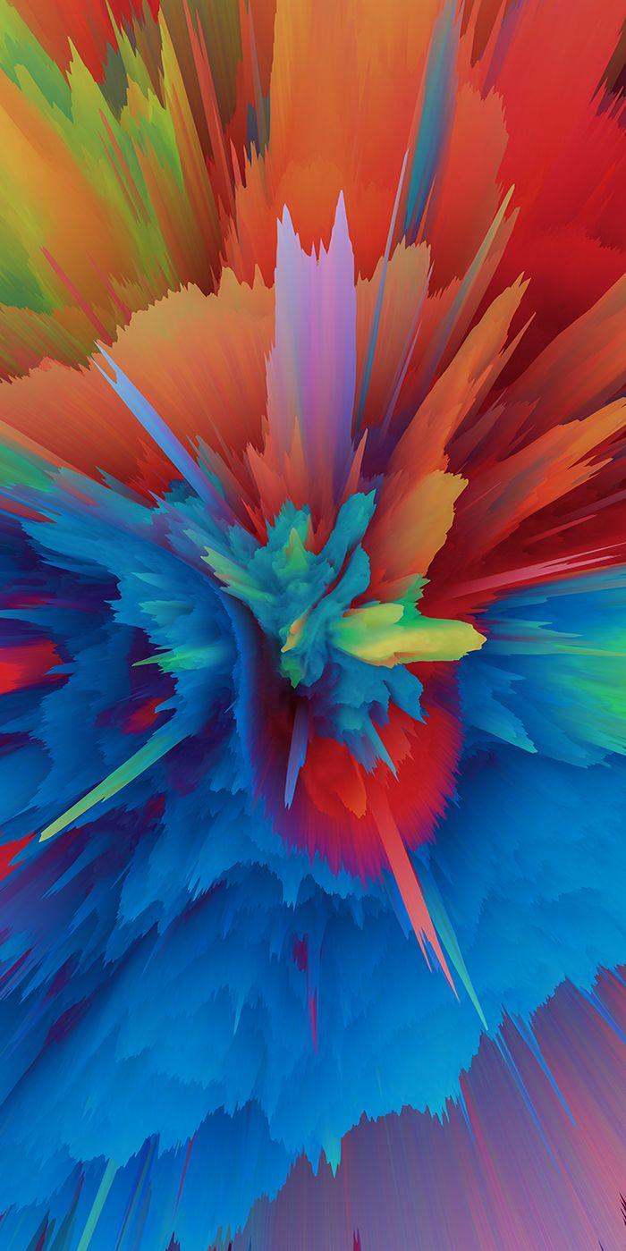 Particle Explosions Dimensional Warp Phone Wallpaper Colorful
