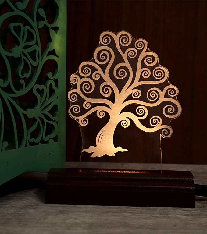 Buy Gorva The Tree 3d Illusion Acrylic Base Table Lamp For Bedroom