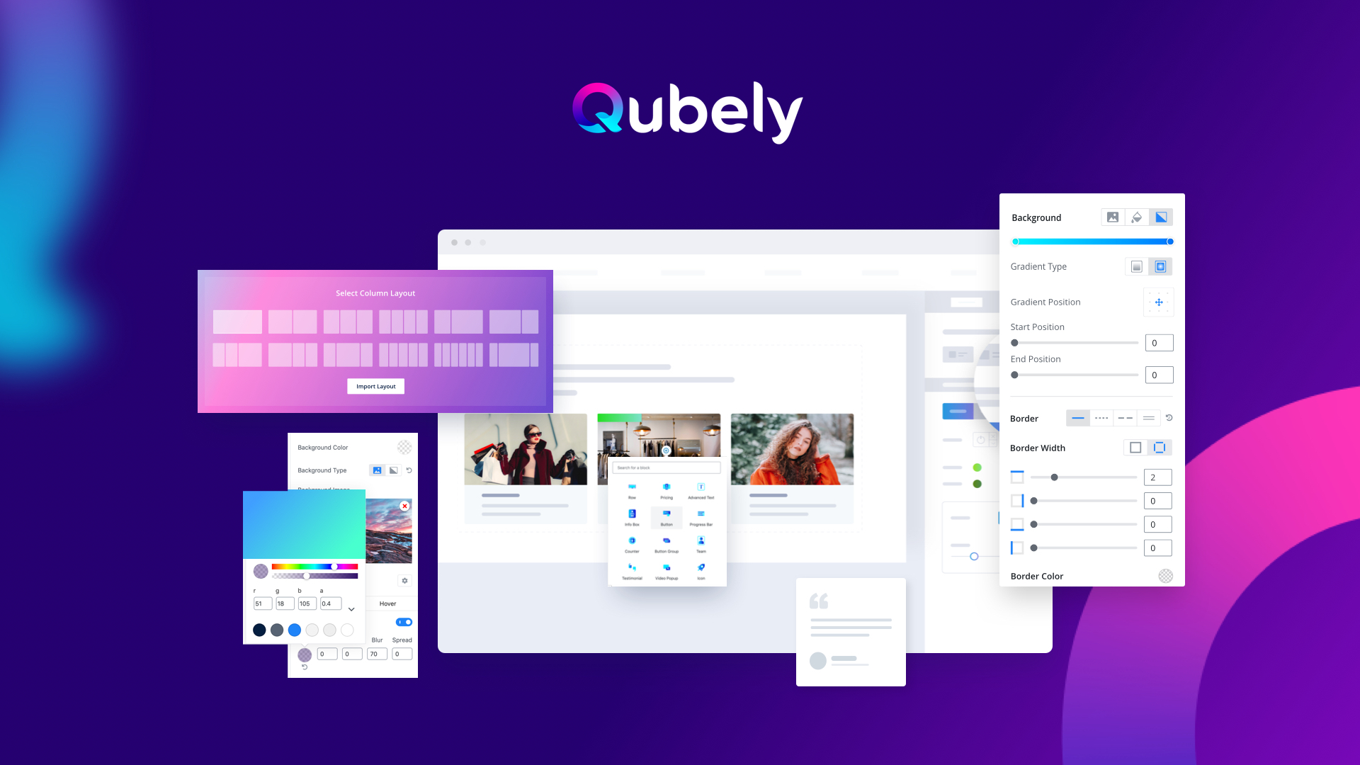Free download Qubely Take Gutenberg to a new height with custom blocks