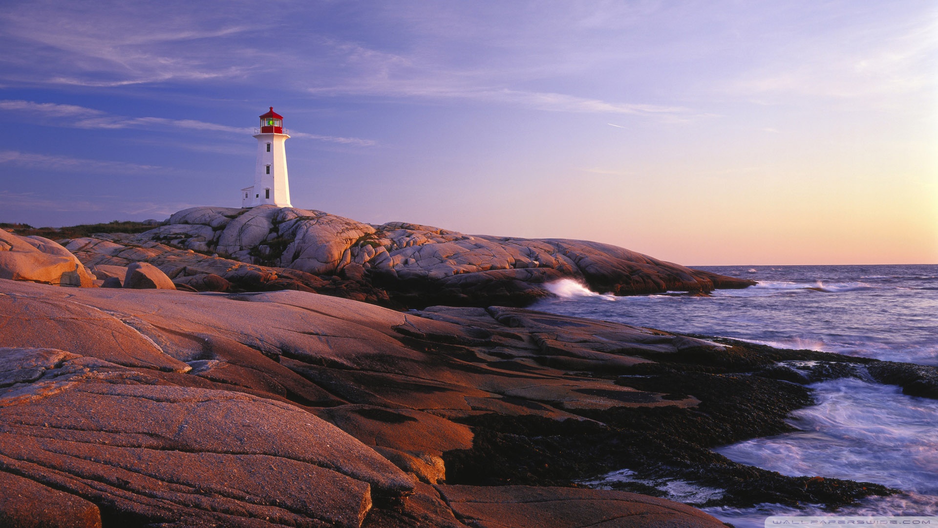 Peggys Point Lighthouse Cove Nova Scotia Wallpaper