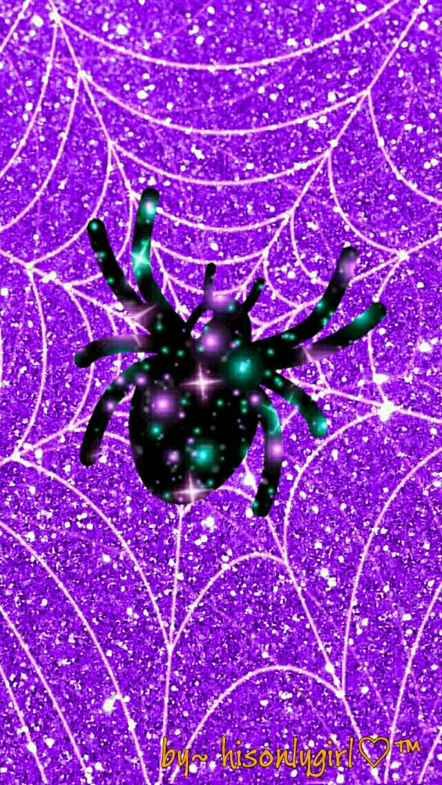 Purple Spider Web Glitter Wallpaper I Created For The App Cocoppa