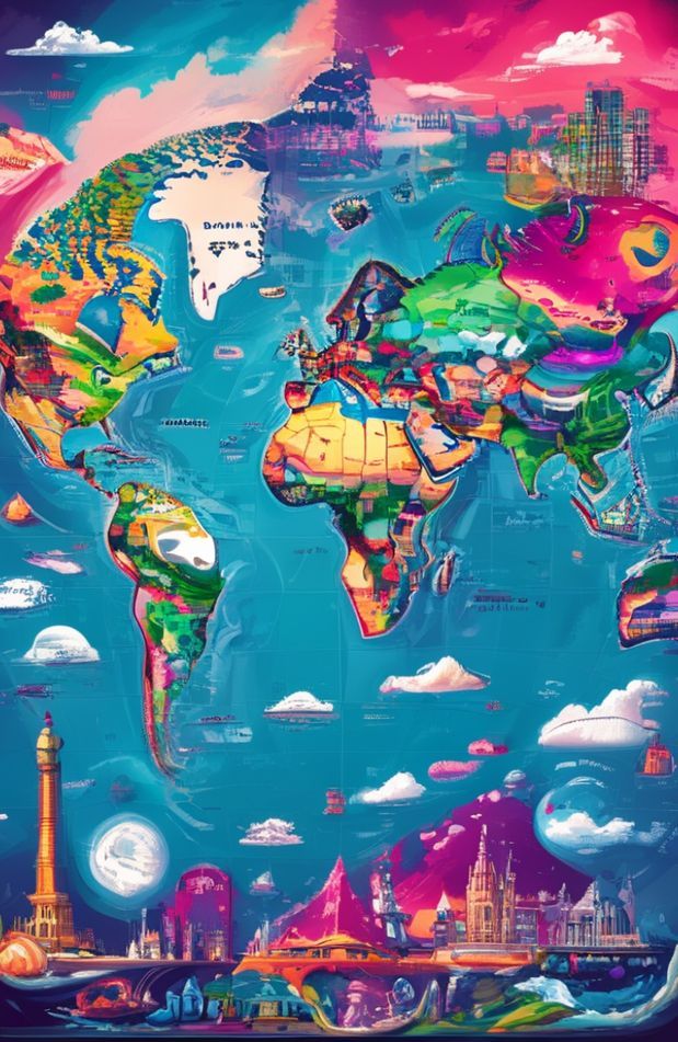 World Map Time Zones Wallpaper