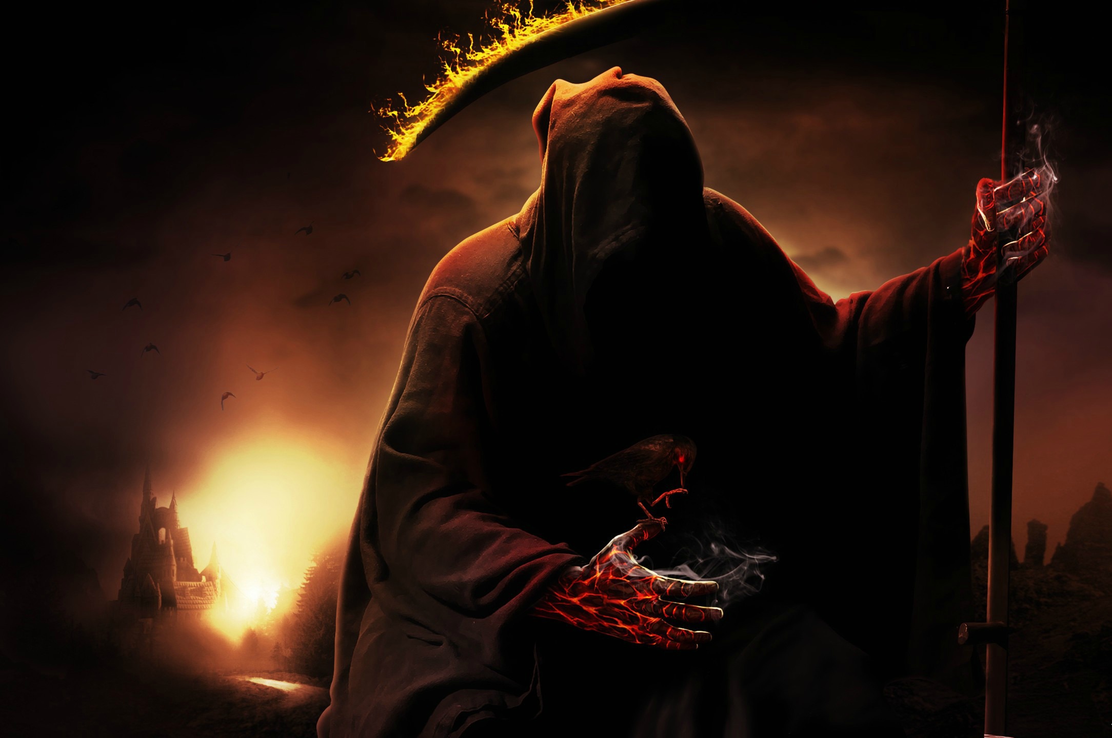 Dark Horror Evil Death Grim Reaper Weapon Scythe Wallpaper