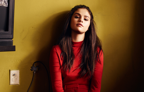 Wallpaper Selena Gomez Actress Singer Brunette Red