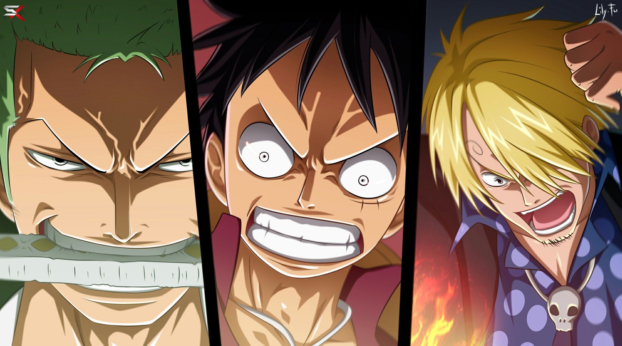Luffy Zoro Sanji The Monster Trio Angry Cool One Piece