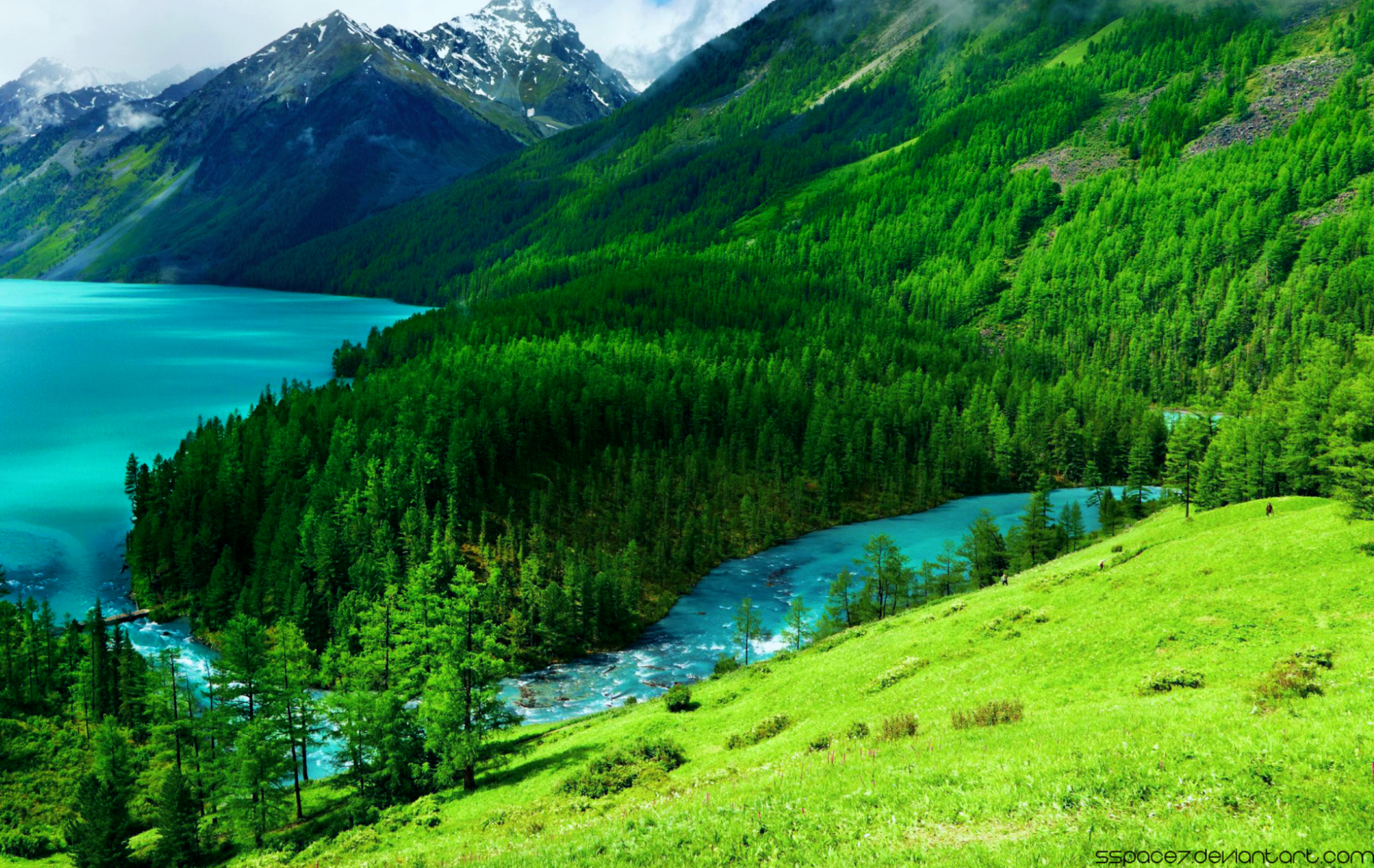 Nature Great Scenery Of Mountains And Rivers HD Desktop Wallpaper