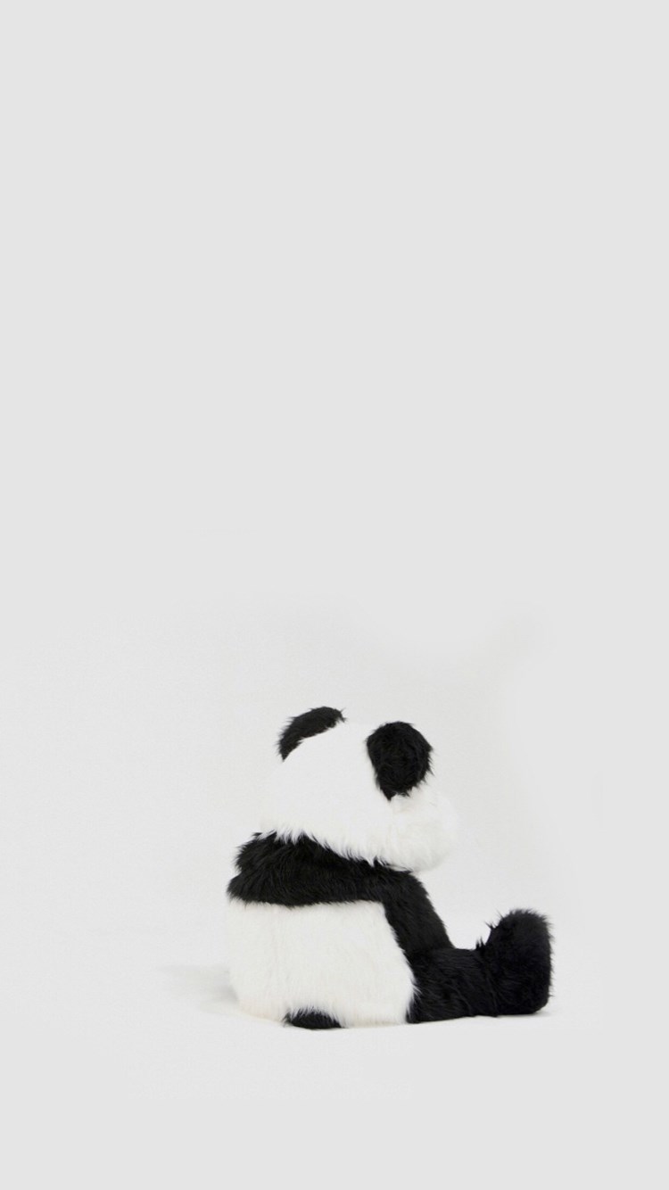 Minimal Simple Panda Back iPhone Wallpaper
