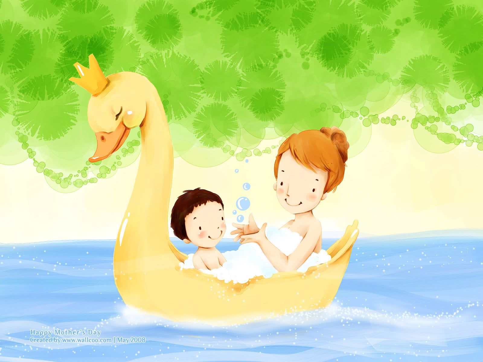 Cute Illustration With Image Cartoon Wallpaper Mothers Day