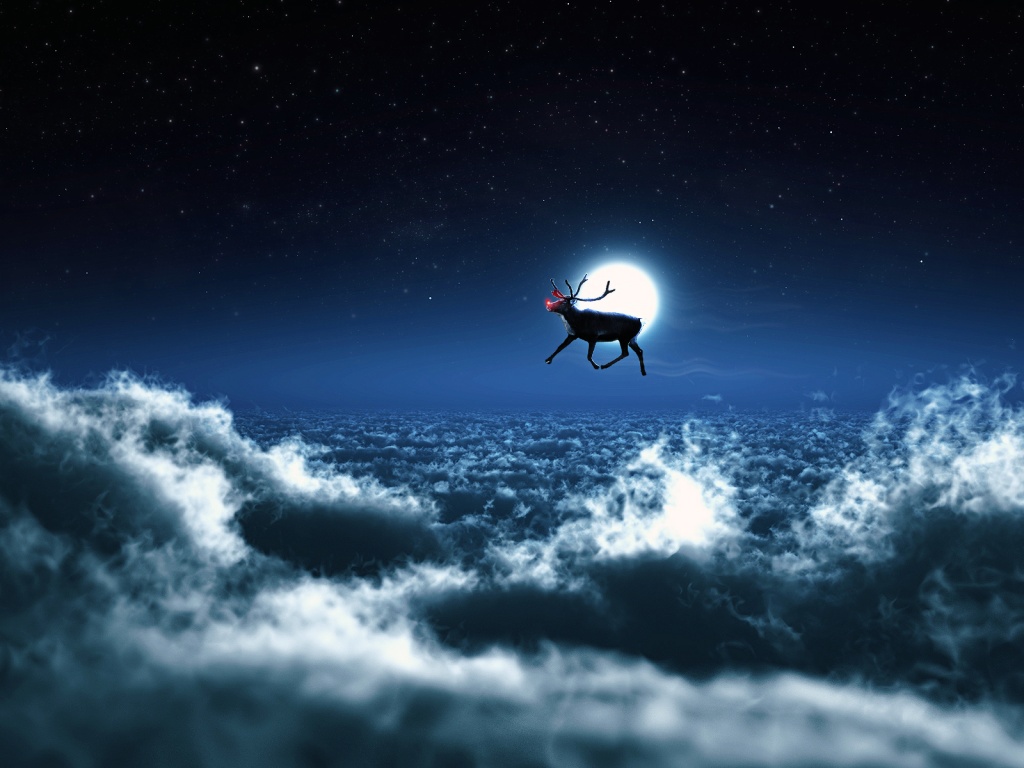 Santa Reindeer Wallpaper HD