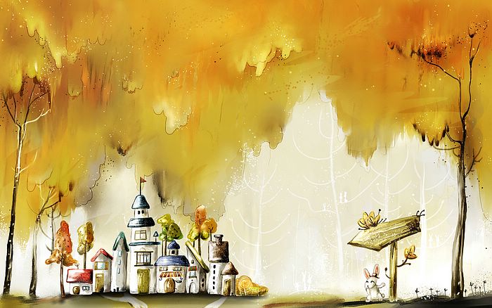 Children S Illustrration Fantasy Autumn Landscape