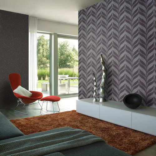 Wallpaper Grey Leaf Printluxury Designs Modern