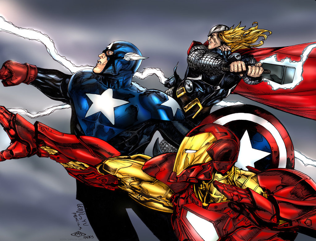 Thor Iron Man Captain America By Krthompsonart