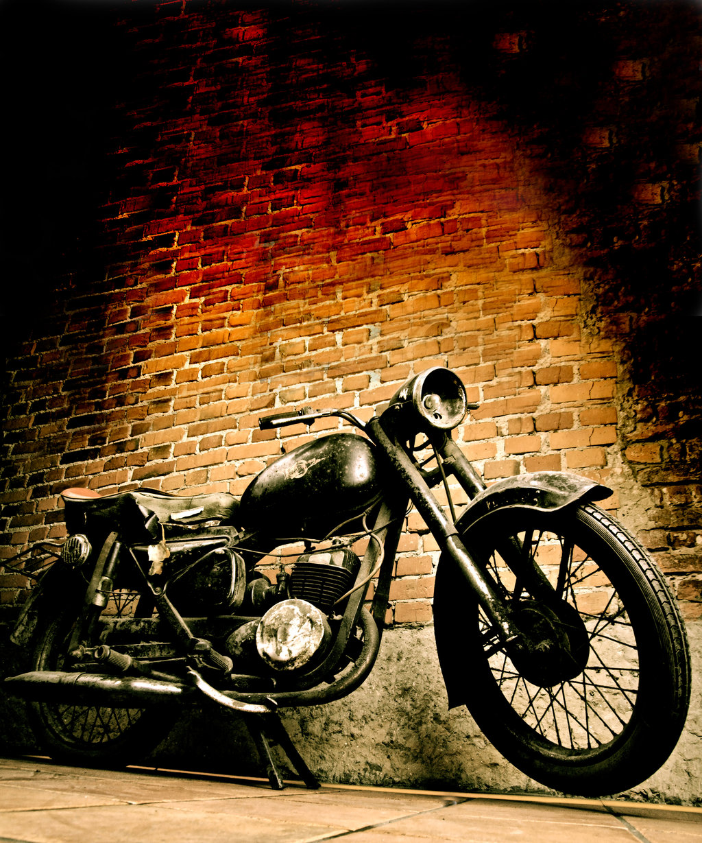 Old Motorcycle Vertical By Turlu