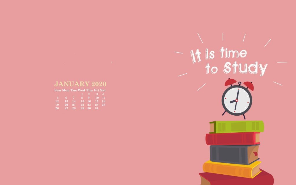 Monthly 2020 Desktop Calendar Wallpaper 1024x640