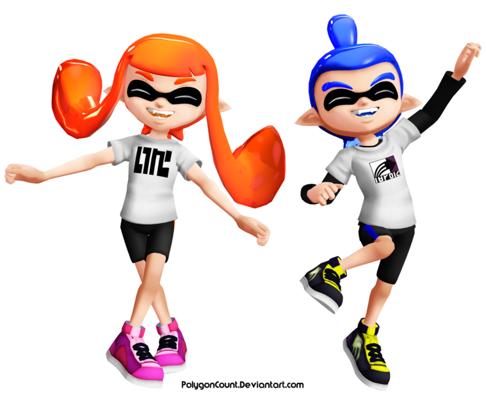 Inkling Boy and Girl MMD Models by PolygonCount on