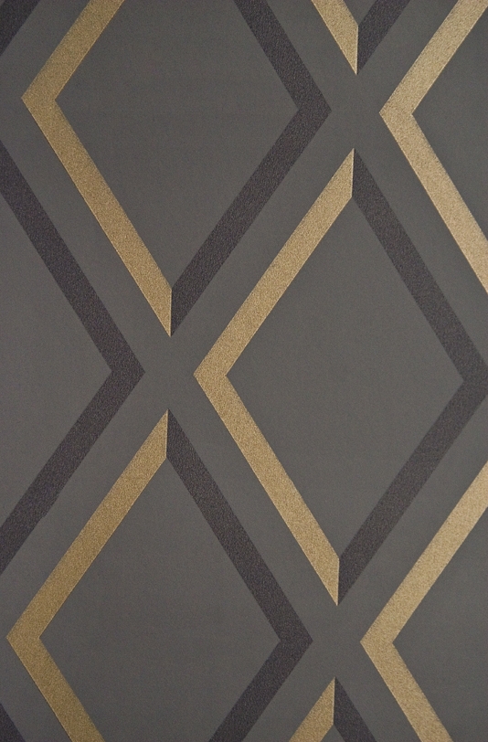 Trellis Wallpaper Geometric Charcoal And Black Diamond