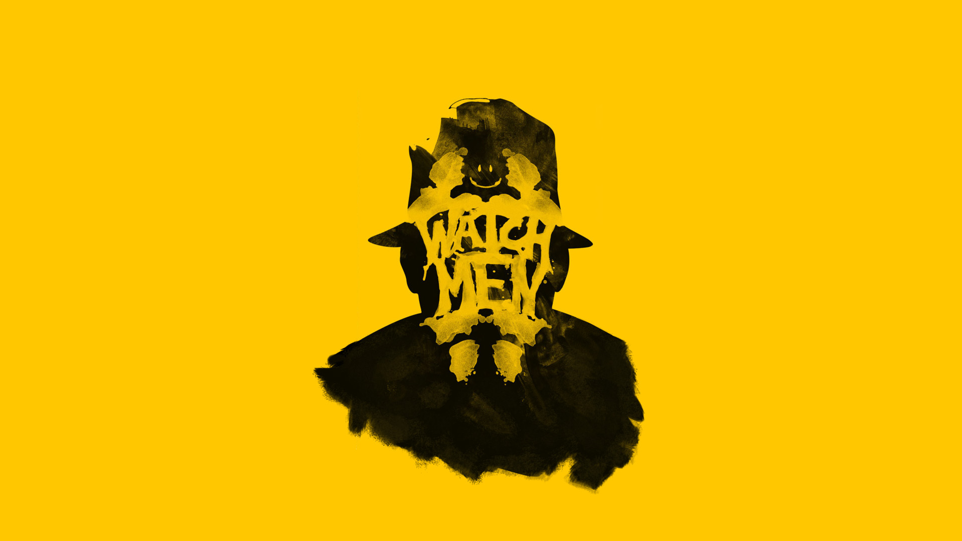 Rorschach Wallpaper Yellow Watchmen Simple Minimalist