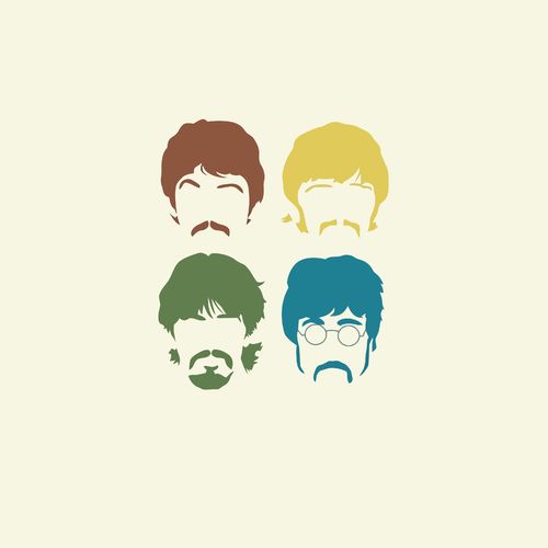 HD The Beatles Colorful Hair Outlines Wallpaper