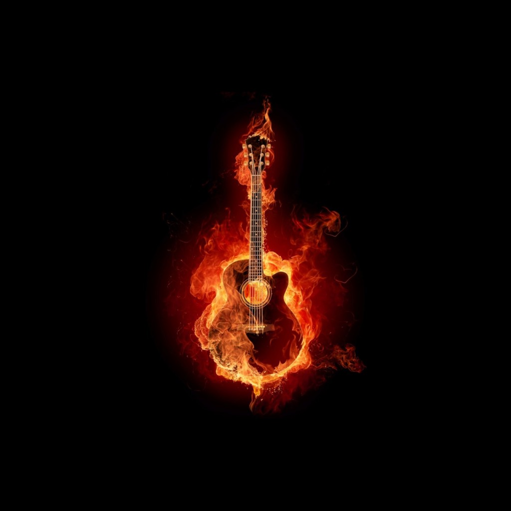 Fire Guitar Wallpaper HD