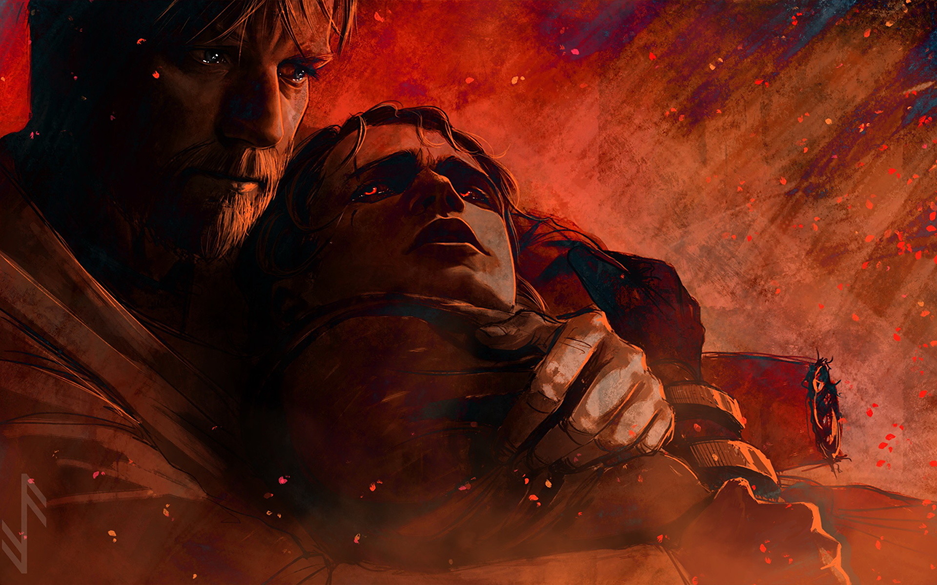 Star Wars Obi Wan And Anakin Mustafar HD Wallpaper