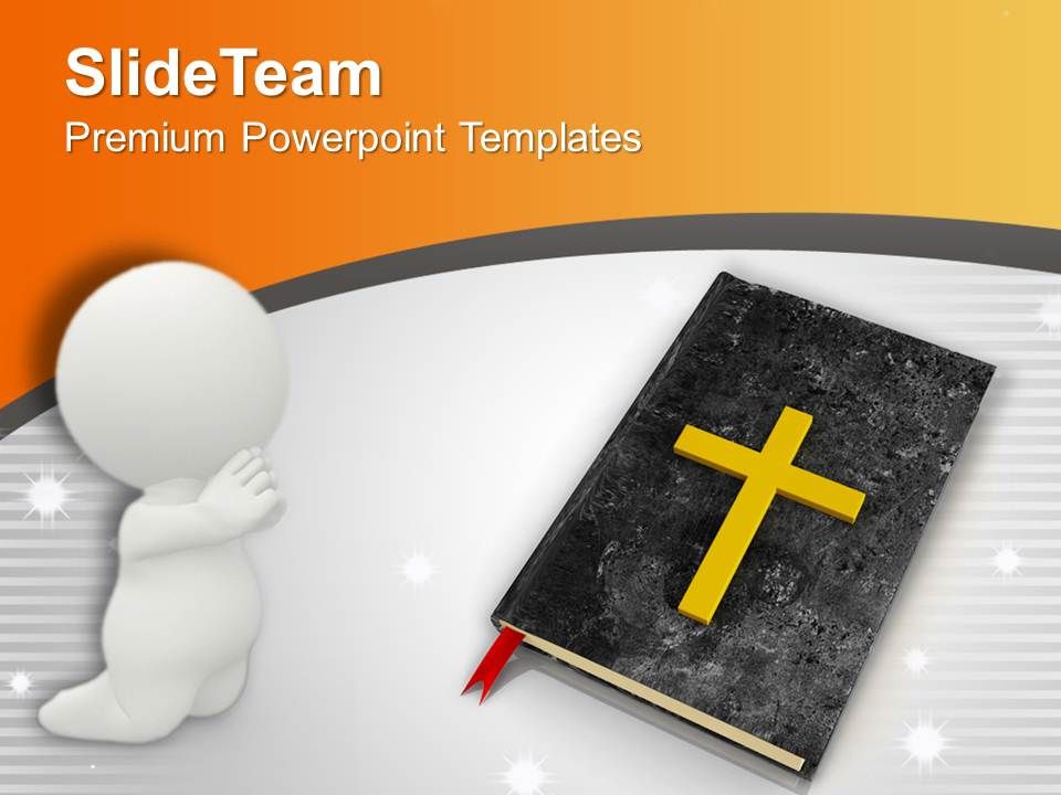 Bible And Cross Background Faithful Powerpoint Templates Ppt