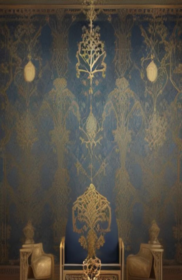 Royal Blue And Gold Wallpaper