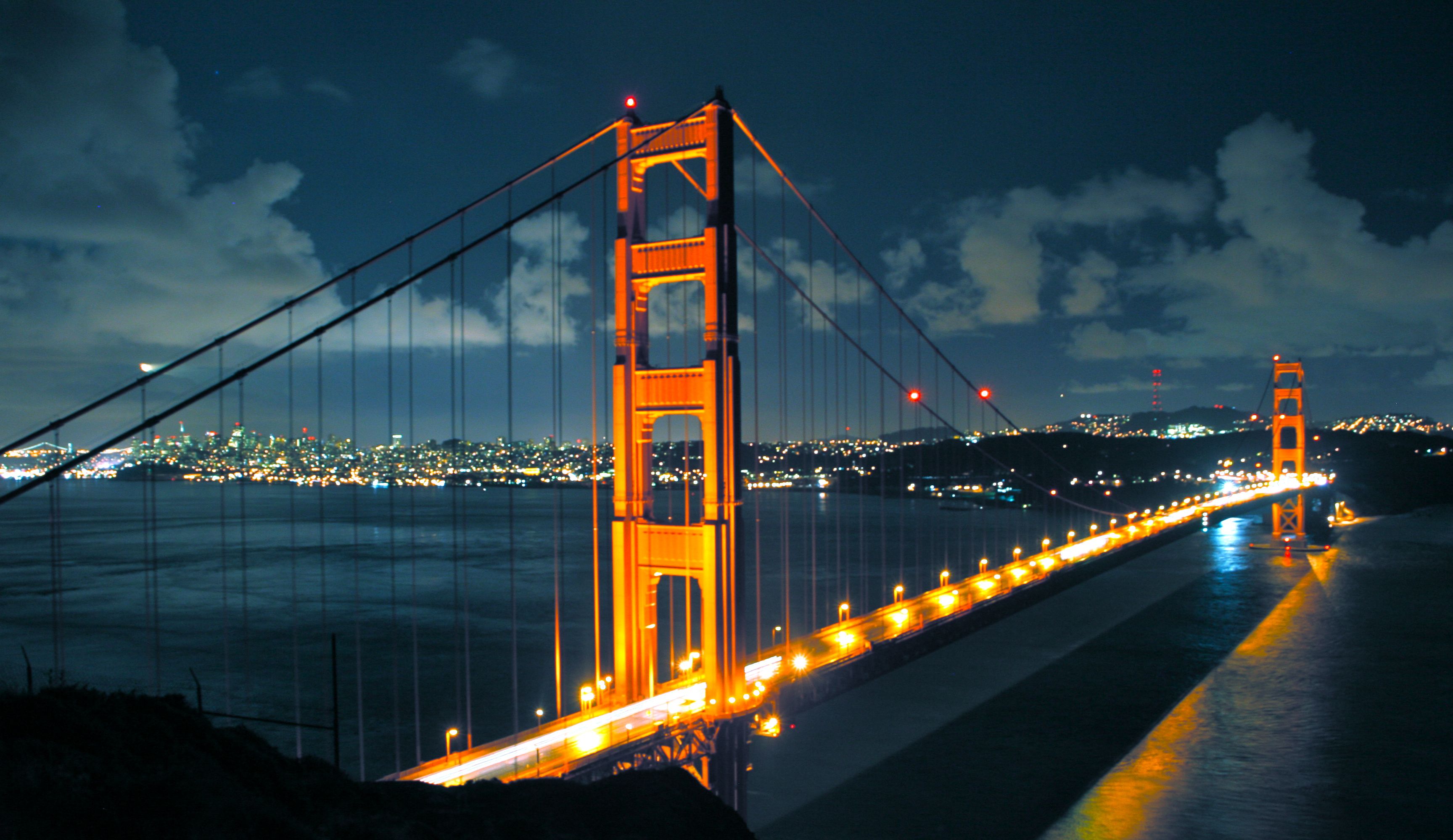 General Night Golden Gate Bridge HD Wallpaper