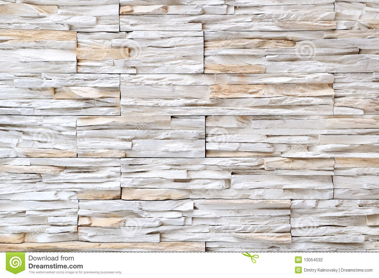 White Stone Cladding Texture Brick Wall Stock