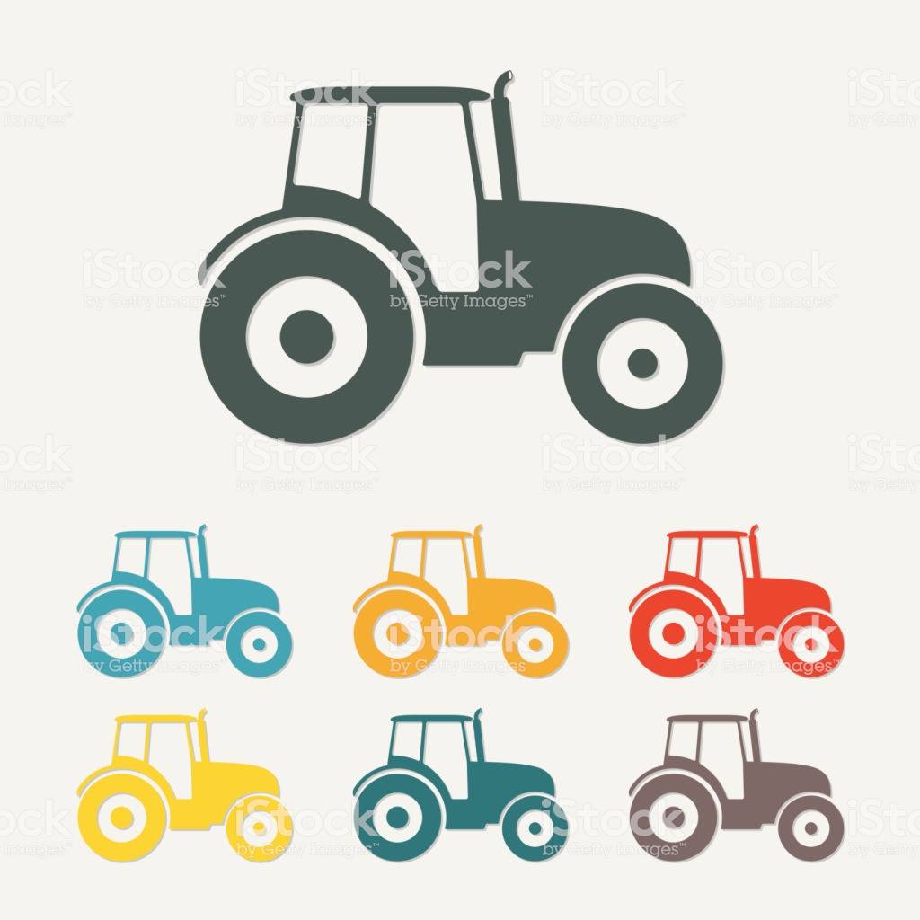 Tractor Icon Or Sign Isolated On White Background Transportation