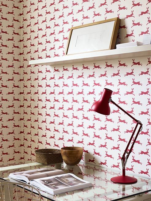 Jane Churchill wallpaper Red White Pinterest 492x656
