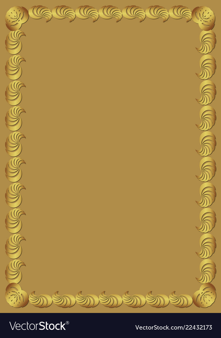 Decorative Golden Frame On Background Vector Image