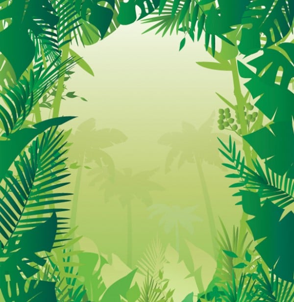 palm trees jungle background cute cutout jungle animals vector 600x616