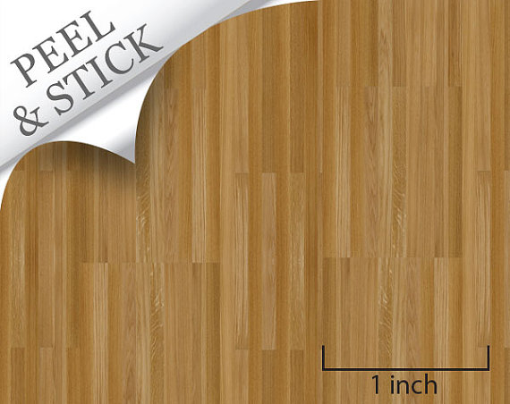 Quarter Scale Wallpaper Peel and Stick Oak Flooring by true2scale