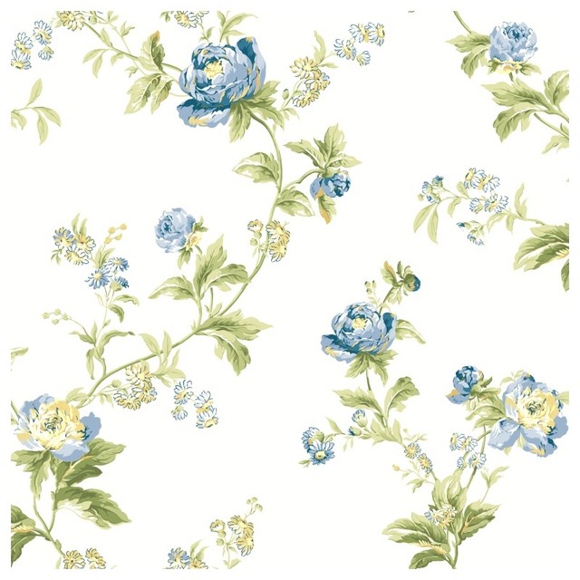 York Sure Strip Butter Waverly Forever Yours Trail Wallpaper