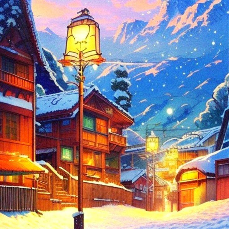 Aesthetic Anime Wallpaper Winter In The Mountains