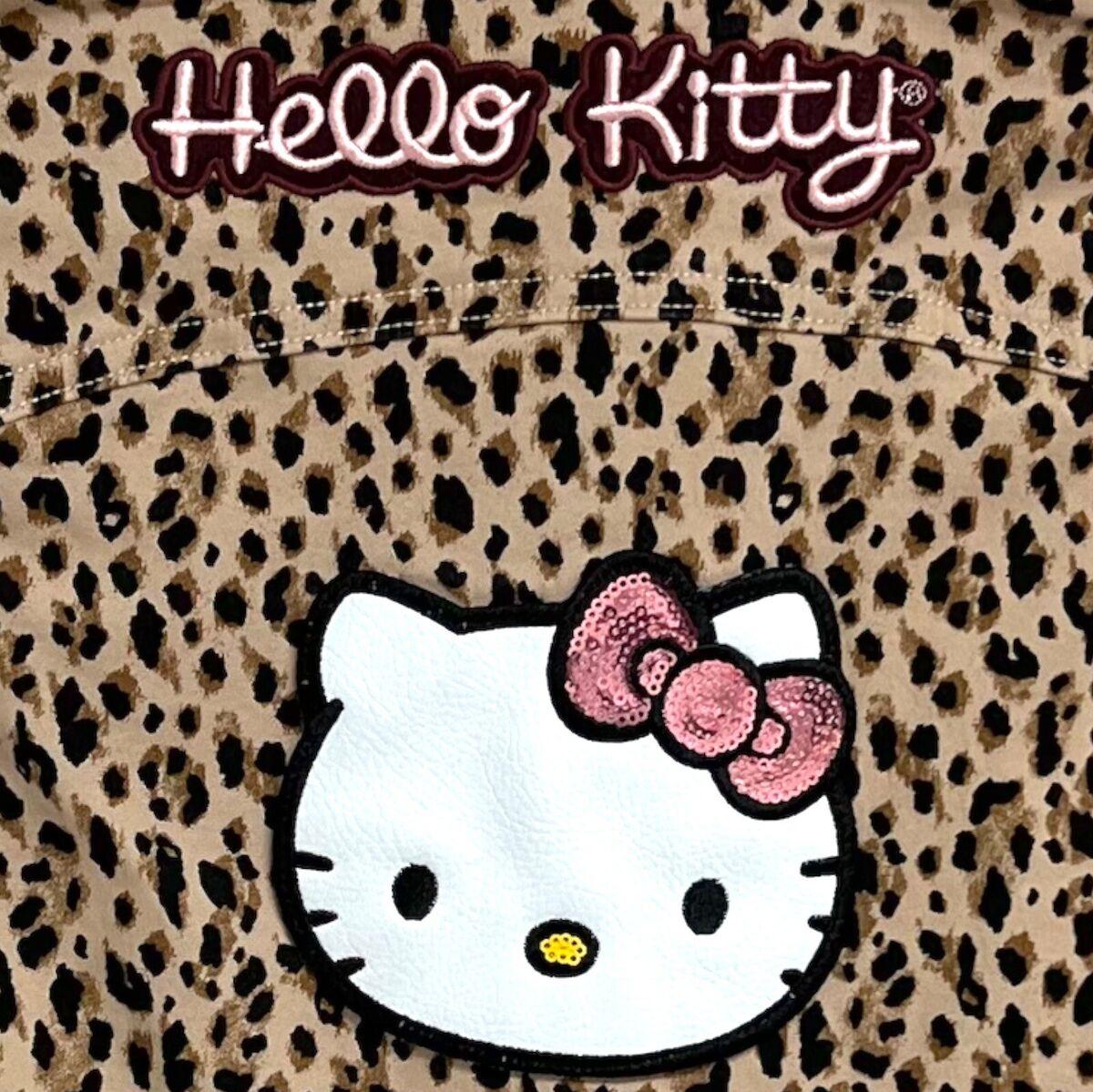 Kids Hello Kitty Girls Jacket Animal Print Snaps Front Size