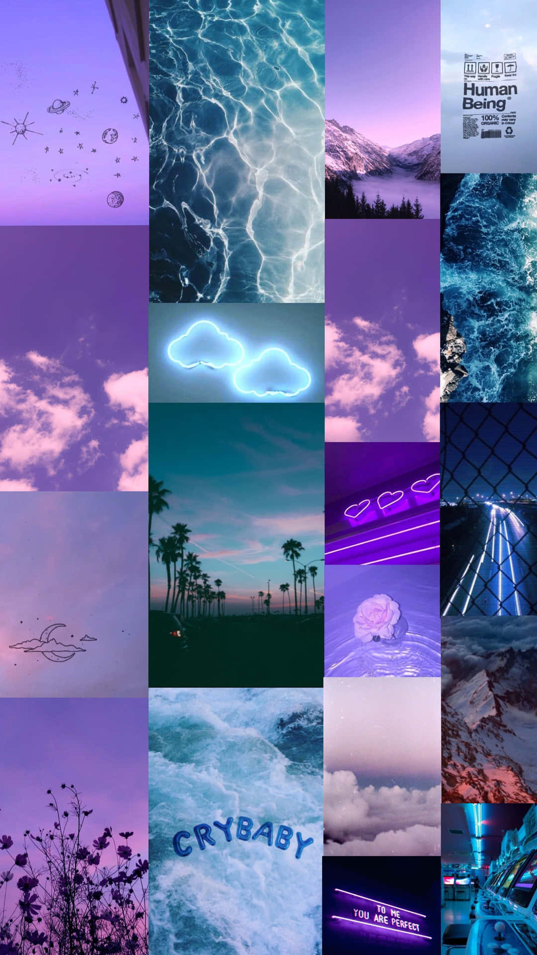 Purple Aesthetic Collage Wallpaper