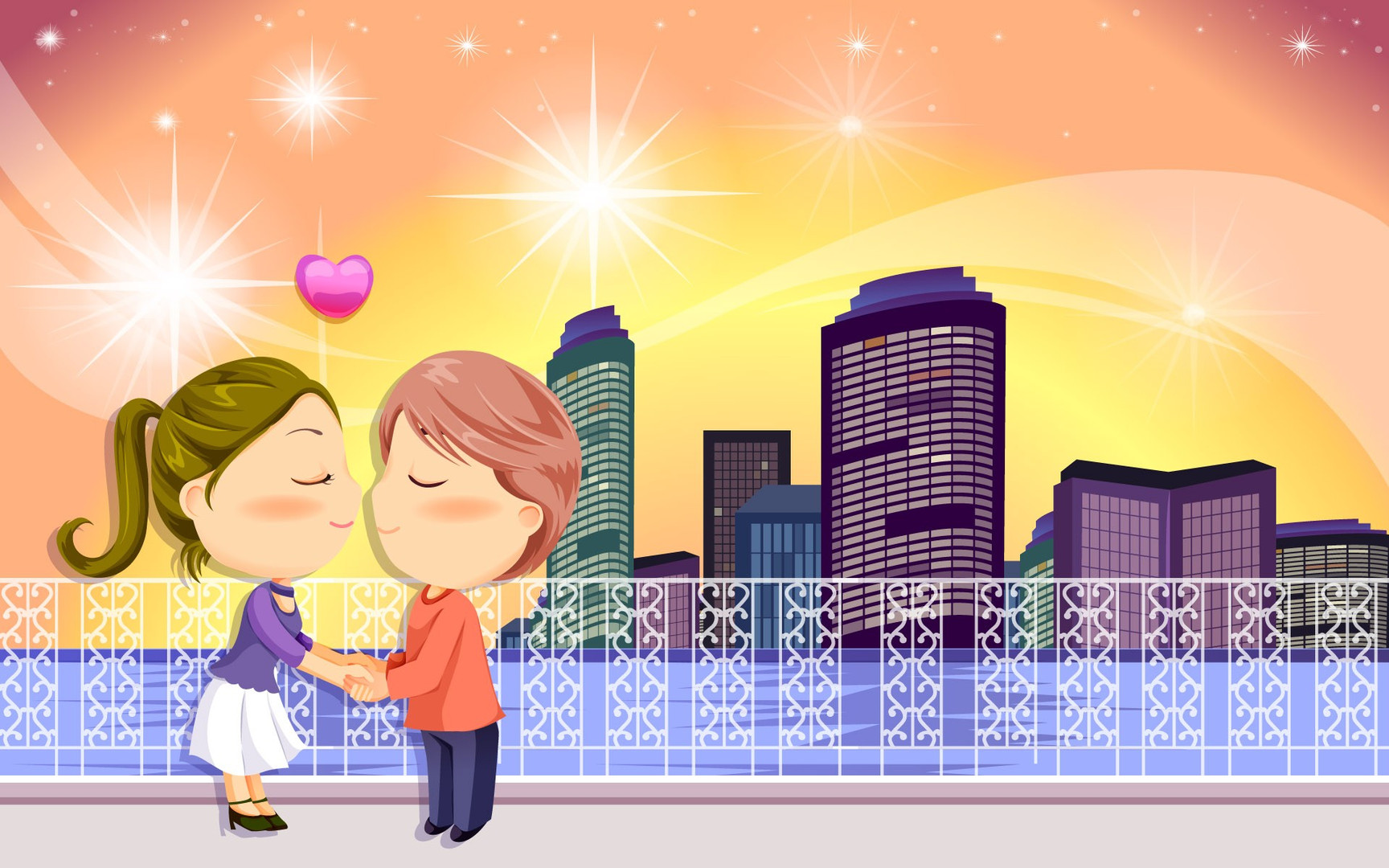 Cartoon Kissing HD Wallpaper
