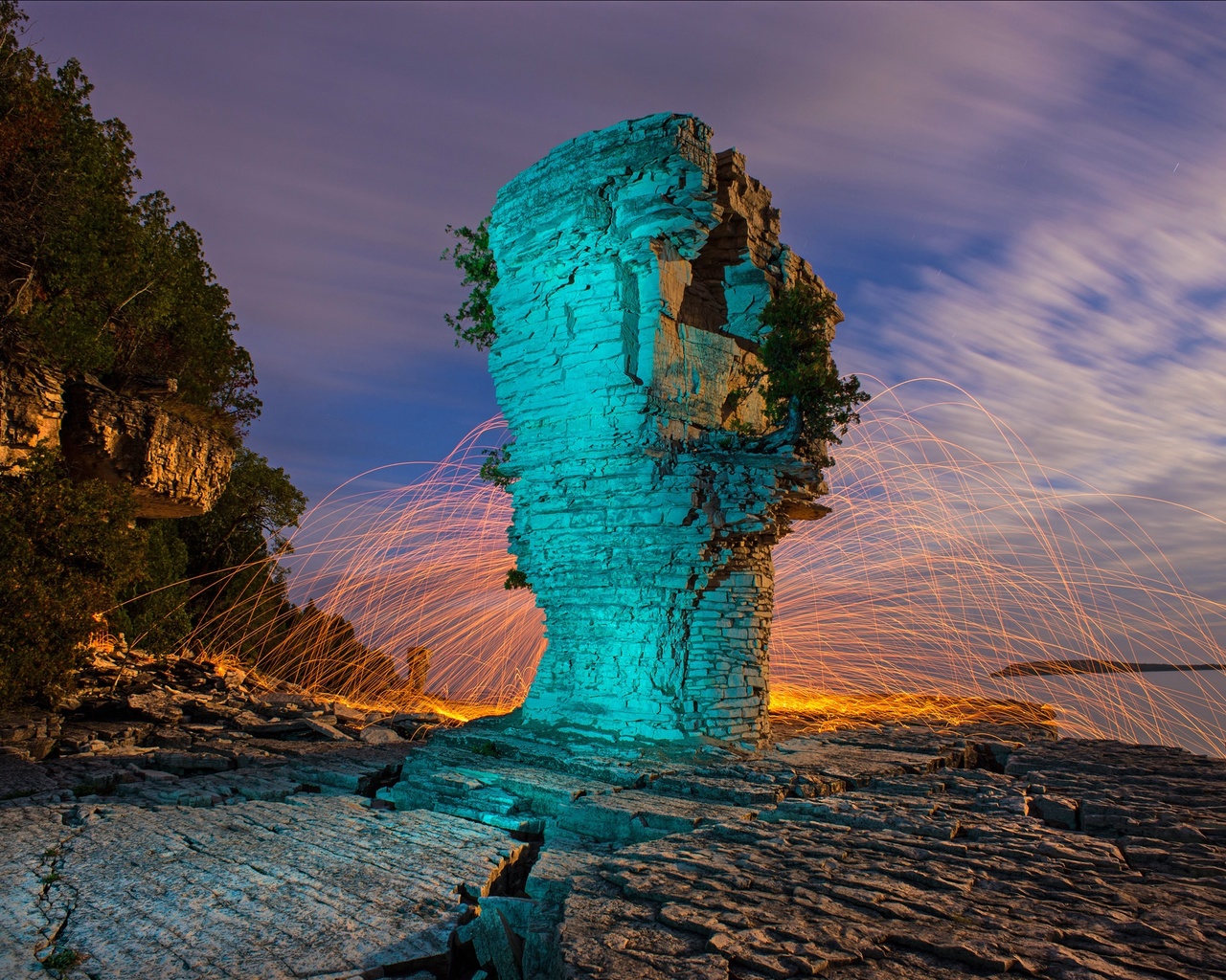 Wallpaper Flowerpot On Bears Rump Island Ontario Canada